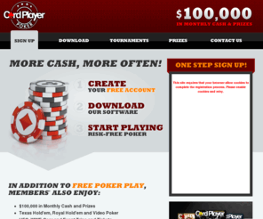 spadeclub.com: CardPlayerPoker
CardPlayerPoker -- Play Texas hold'em online poker, freeroll tournaments, as well as Omaha, risk free on this membership-based site.