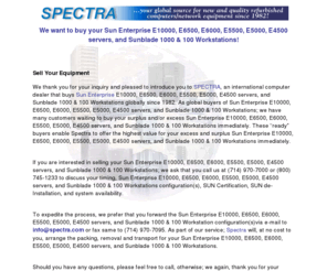 usedsunmicrosystems.com: Used SUN Enterprise Servers, Sun Blade, Netra, StorEdge, and Ultra workstations, call Spectra.
We want to buy your Compaq, Himalaya, NonStop, Tandem, S74000, S72000, S70000, S7400, and S7000 Servers!