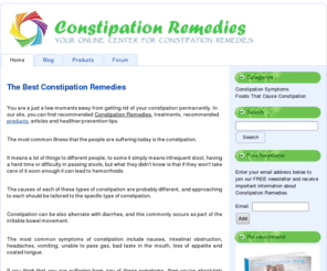 constipation-remedies.com: Constipation Remedies
Learn how to cure your constipation. Tips, info, causes, symptoms, treatment and remedies. Find out more info to get rid