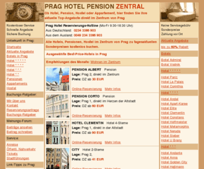 prag-zentral.de: Alle Hotels, Pensionen, Hostel im Zentrum von Prag zu Sonderpreisen kostenlos buchen
Aktuelle Angebote von Hotel, Pension, Hostel, Appartement in Prag zu absoluten Tiefstpreisen ohne Vermittlungsgebuehr