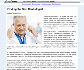 best-cardiologist.com: Best Cardiologist | Finding the Best Cardiologist
 Best Cardiologist | Seeking a cardiologist that can fit your specific needs is crucial step towards treating your heart condition.