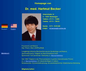 dr-becker.org: Homepage von Dr. med. Hartmut Becker
private Information über den Arzt Dr. Becker