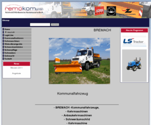 kehrwalze.com: Home - Home-Remokom Handel mit Kehrmaschinen,  Anbaukehrmaschinen, Kommunalbedarf,  Landwirtschaft, Schneeräumleisten, Schneeräumschilder, Salzstreuer,
Kehrmaschinen