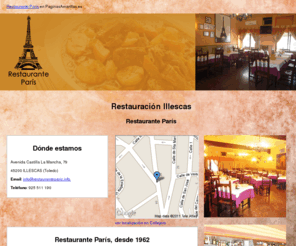 restauranteparis.info: Restauración Illescas. Restaurante París
Te ofrecemos exquisitas delicias de la cocina tradicional castellano-manchega.