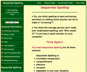 sequential-spelling.com: Sequential Spelling by AVKO
Your child can learn to spell well in only 10 minutes per day using Sequential Spelling by AVKO