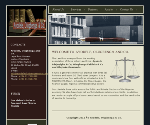 ayodeleolugbengaandco.com: Ayodele, Olugbenga and Co.. Legal Practitioners
Omschrijving website.