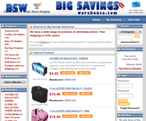 bigsavingswarehouse.com: Big Savings Warehouse
highest quality cd wallets, cd cases, dvd cases, calendar cases and cdr dvdr media