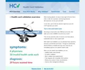 healthcardvalidation.com: HCV - Ontario Health Card Validation
HCV - Online doctors solutions for Ontario Health Card Validation.