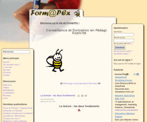 formapex.org: Bienvenue sur le site de Form@PEx !
Form@PEx Conseillance et Formation en Pédagogie Explicite