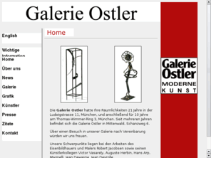 galerie-ostler.com: Galerie Ostler - Moderne Kunst
Kunst kennt keine Grenzen nur Qualitt ist sehr begrenzt Diese Erkenntnis ist seit nunmehr vierzig Jahren das Motto der Galerie Ostler - Moderne Kunst, Mnchen.