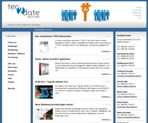 tec2date.com: Aktuelles
IT-Service, Webdesign, Webhosting, Hardware & Software. Schnelle, professionelle und kostensparende IT-Lösungen für kleine und mittelständische Unternehmen.