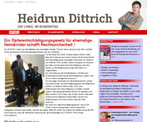 heidrundittrich.de: Heidrun Dittrich - DIE LINKE. im Bundestag
Webseite von Heidrun Dittrich, Mitglied des Deutschen Bundestag