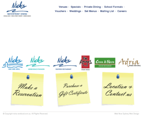 nicks-seafood.com.au: Welcome to Nick's Seafood Restaurants
Nick's Seafood Restaurants, in Darling Harbour and Bondi Beach, Sydney Restaurants including, Nicks Seafood Restaurant, Nicks Bondi, Nicks Bar & Grill, I'm Angus, Adria Rybar & Grill, Casa di Nico Italian Restaurant