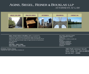 asrblaw.com: Agins, Siegel, Reiner & Bouklas, LLP
Agins, Siegel, Reiner & Bouklas, LLP.  Attorneys at Law