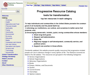 progressiveresourcecatalog.org: Progressive Resource Catalog | Main / HomePage browse
