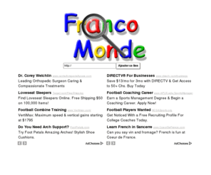 franco-monde.com: Moteur de Recherche Franco-Monde.com
Franco-Monde est un moteur de recherche sélectif ayant pour thème la francophonie internationale.