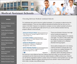 medicalassistanttrainingprogram.org: Medical Assistant Schools | Medical Assistant
Choosing Between Medical Assistant Schools.
