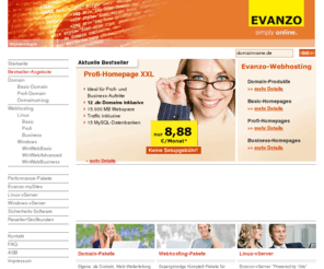 evanzo.info: EVANZO Hosting
EVANZO Domain Email Webhosting Linux Windows Servers HostedServices