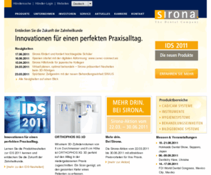 infinident.biz: Sirona - The Dental Company
Sirona Dental Systems ist einer der weltweit führenden Hersteller dentaler Ausrüstungsgüter. Das Unternehmen produziert Behandlungseinheiten, bildgebende Systeme, Instrumente und Hygienegeräte sowie dentale CAD/CAM-Systeme. 
