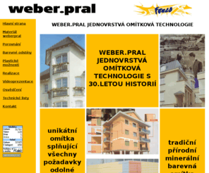 pral.cz: WEBER.PRAL - FASÁDY, OMÍTKY - JEDNOVRSTVÁ OMÍTKOVÁ TECHNOLOGIE
WEBER.PRAL - Jednovrstvá omítková technologie. Unikátní omítka splňující všechny požadavky odolné minerální fasády.  Velkoobchod se stavebním materiálem.