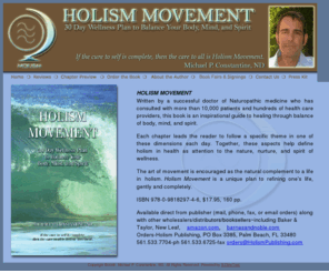 holismpublishing.com: Holism Movement - Michael P. Constantine, ND
30 day wellness plan to balance your body, mind and spirit