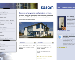 sesam-international.com: Home - Sesam security systems GmbH
Elektronische Sicherheitssysteme von Sesam. ?