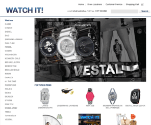 watchitworldwide.com: WATCH IT! - Watches, Sunglasses and Accessories
Largest selection of premium brand name watches and sunglasses including Nixon watches, Fossil watches, Citizen watches, Vestal watches, Casio watches, Michael Kors watches, Diesel watches, Ray Ban, Spy and Oakley sunglasses.