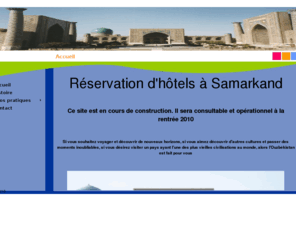 hotels-samarkand.com: réservation d'hôtels à Samarkand - Hotels reservation in Samarkand
Ce site a pour but de vous proposer des hôtels  Samarkand (Ouzbékistan) puis de réserver celui de votre choix