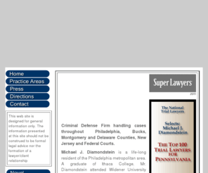 michaeldiamondstein.com: Michael Diamondstein | Philadelphia Criminal Defense Lawyer | State & Federal Charges Felony Attorney
PHILADELPHIA, PA, Pennsylvania lawyers focusing on federal and state criminal practice