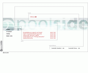 poolside.ch: Poolside AG - taking students to business
Poolside vermittelt schnell und zuverlässig qualifizierte Studenten an Firmen mit personellen oder fachlichen Engpässen