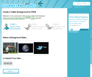 tweetsfortwits.com: Tweets for Twits - Free Customizable Background Creator for Twitter Social Media Network Users
tweets for twits is a site for free custom twitter background images.