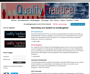 acta-qp.nl: Quality Practice - Onafhankelijke geaccrediteerde nascholing voor tandarts en mondhygiënist | Home
Quality Practice - Onafhankelijke geaccrediteerde nascholing voor tandarts en mondhygiënist