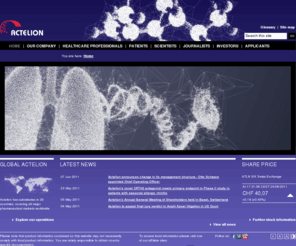 actelionint.com: Actelion - Together we innovate
Actelion Pharmaceuticals Ltd is a biopharmaceutical company, that focuses on the discovery, development and commercialization of innovative treatments to serve high unmet medical needs.