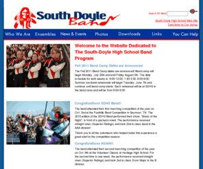 southdoyleband.org: South-Doyle High School Bands
The South-Doyle High School Band program consists of many diversified performing ensembles.  The Cherokee Marching Band is a AAA award winning band that competes throughout the Southeastern United States.

<meta name=