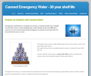 cannedsurvivalwater.com: Canned Emergency Water - 30 year shelf life - Home
Canned Emergency Survival Water - 30 year