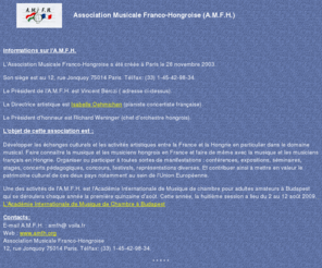 amfh.org: Association Musicale Franco-Hongroise
Association Musicale Franco-Hongroise