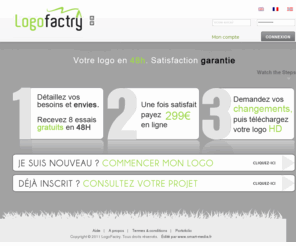 logofactry.com: Logofactry - Vous allez être fier de votre logo
 Donnez 48H à notre équipe de designers pour créer 8 versions de votre logo, gratuitement, et sans engagement. Payez ensuite 299 en ligne pour demander des changements, puis recevoir les sources de votre logo. Transparent et rapide, c'est Logofactry. 