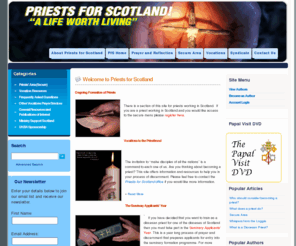 pfs.org.uk: Priests for Scotland
Priests for Scotland is an initiative of the Bishops' Conference of Scotland which aims to address issues of significance to priests working in Scotland. Priests for Scotland is also concerned with the promotion of vocations to the priesthood in the dioceses of Scotland.