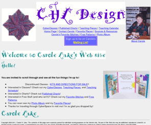 carolelake.com: Carole H. Lake Designs
Official web page of Carole Lake, designer and teacher of exquisite needlepoint.