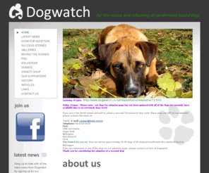 dogwatch.co.nz: Dogwatch - for the rescue and rehoming of condemned pound dogs
Dogwatch - for the rescue and rehoming of condemned pound dogs