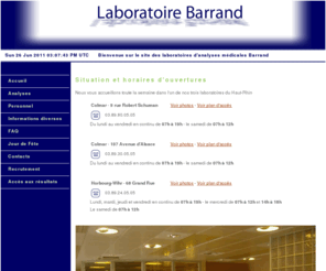 laboratoire-barrand.com: Laboratoire d'analyses médicales Barrand - 68000 Colmar
Laboratoire d'analyses médicales Barrand