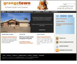 grangetownproperties.com: Grangetown Properties Inc. - A Private Equity Fund Company
GRANGETOWN PROPERTIES is committed to providing returns to our Investors through the acquisition, improvement, management and growth of a portfolio of select real estate investments.