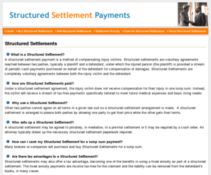 structuredsettlementspayment.com: Structured Settlements, Cash for Structured Settlements Payment
Offers structured settlements, cash for structured settlements and buyer of structured settlement payment services.