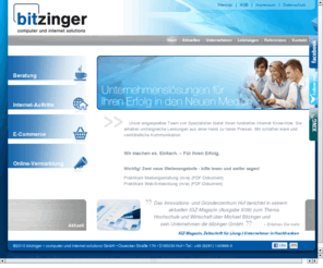 bitzinger.de: Internet-Auftritte, E-Commerce und Online-Vermarktung | bitzinger GmbH, Hof
bitzinger copmuter und internet solutions: Beratung, Internet-Auftritte, E-Commerce und Online-Vermarktung