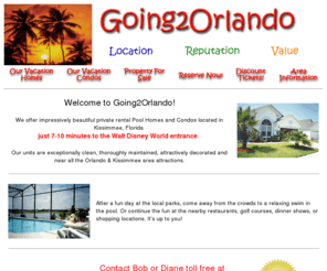 going2orlando.com: Going2Orlando, villa rental Orlando, Disney world vacation
We offer beautiful Orlando vacation rentals for your Disney world vacation. Florida vacation villas & orlando vacation homes available