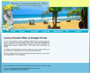 rentalaccommodationbali.com: Rental Accommodation Bali | Seminyak Holiday villa | Private villas
An online Bali Villa rental accommodation offers villa rental with daily, weekly, monthly