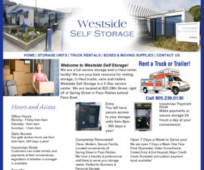 westsidess.com: Clean, Modern, Secure Facility Located in a conveniently off Spring Street in Paso Robles
Mars Mega Storage is the premium storage facility on the Central Coast
 for your motor home, RV, boat, car, trailer, ATV,camper, commercial, warehouse ,and household storage needs. 
 Covenality located in the town of Paso Robles in the county of San Luis Obispo California. One short block off the 101 freeway.

<meta http-equiv=