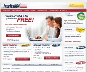 freetaxusa.com: FreeTaxUSA® FREE Tax Filing, Online Return Preparation, E-file Income Taxes
100% Free Tax Filing. Efile your tax return directly to the IRS. Prepare federal and state income taxes online. 2010 tax preparation software.