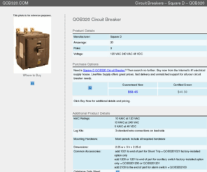 qob320.com: QOB320 | Square D 20 amp Circuit Breaker
Complete Square D QOB320 circuit breaker product information including pricing and accessories.