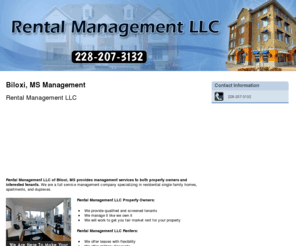 yourbiloxirental.com: Management Biloxi, MS - Rental Management LLC 228-207-3132
Rental Management LLC provides Management services to Biloxi, MS. Call 228-207-3132. We are here to make your renting experience a dream.